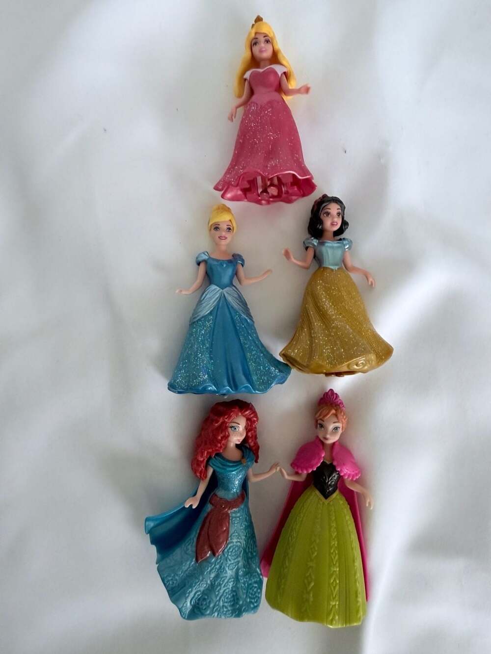 Disney Princess MagiClip Doll Lot Aurora Cinderella Snow White Merida Anna